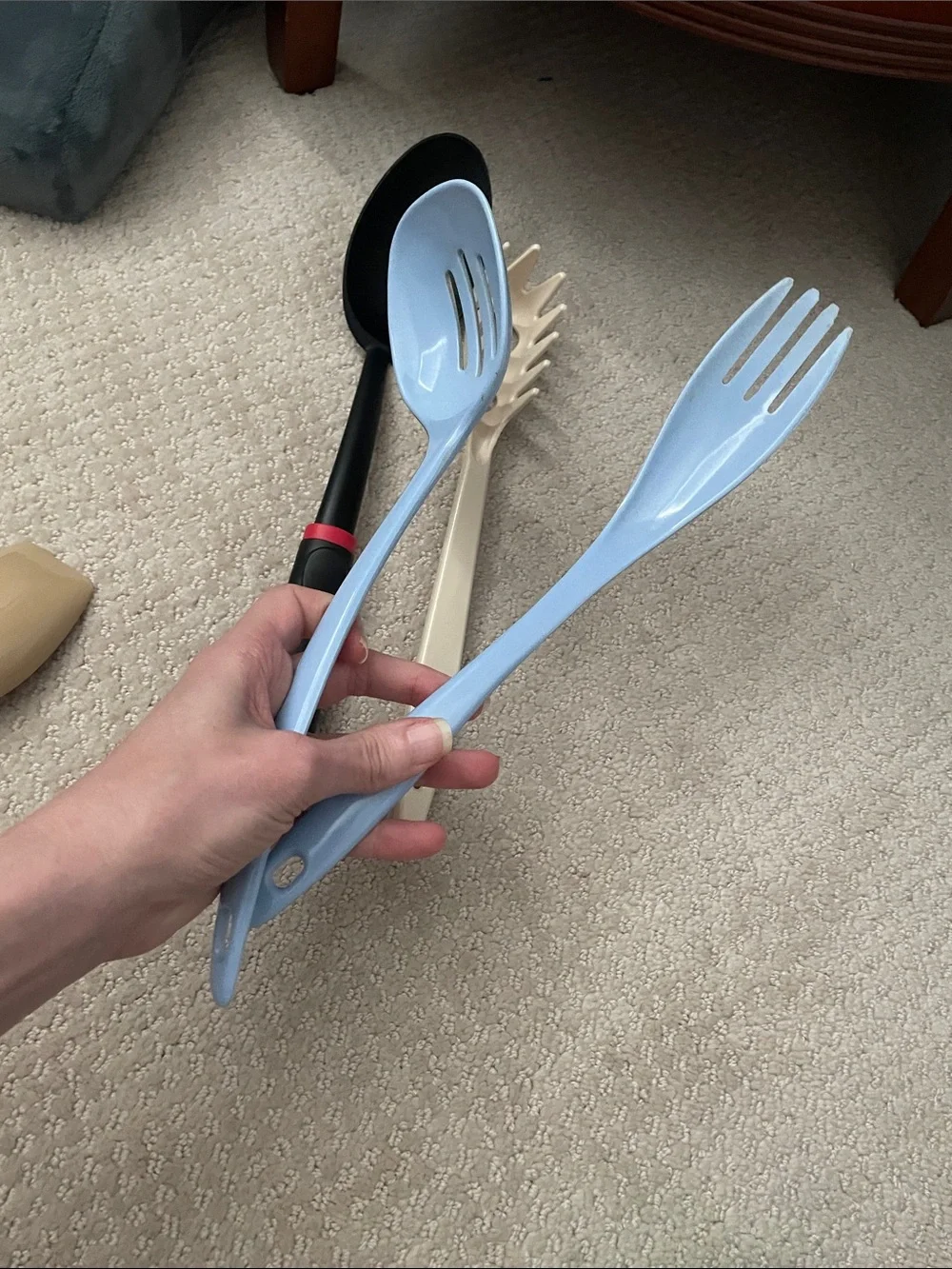 🌹FREE w/purchase Kitchen Utensil Set - Black Light Blue Serving cooking Spoons